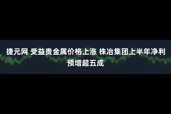 捷元网 受益贵金属价格上涨 株冶集团上半年净利预增超五成